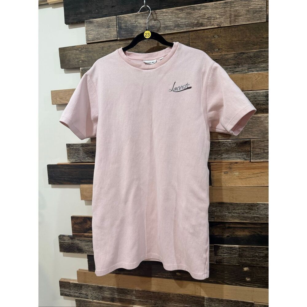 Lacoste Pink Short Sleeve Midi Dress
